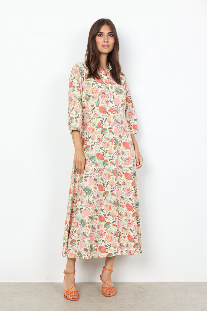 Soya Concept Sammy Pink Floral Print Midi Dress