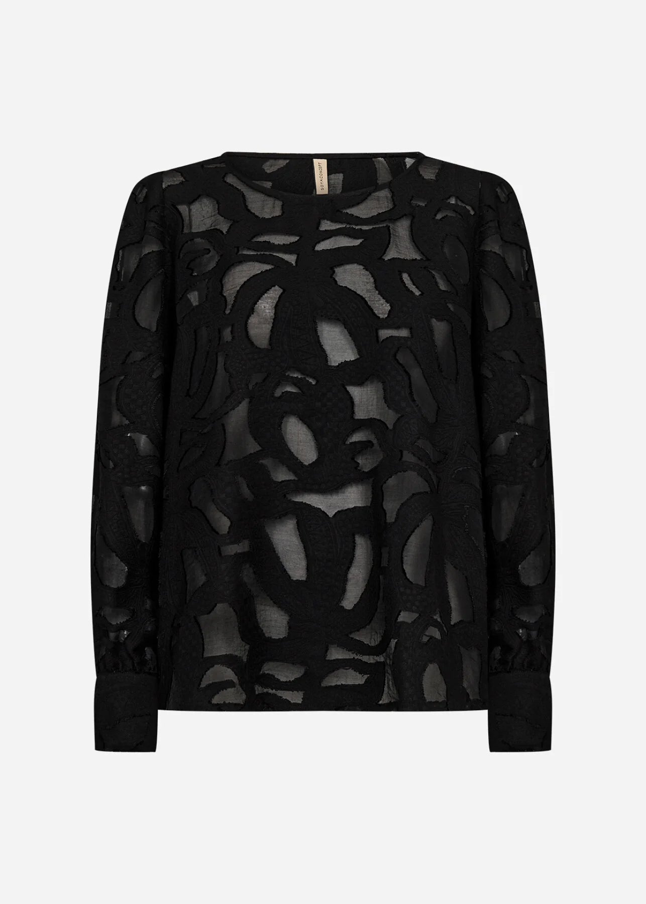 Soyaconcept Ibi Jacquard Balloon Sleeve Top In Black 