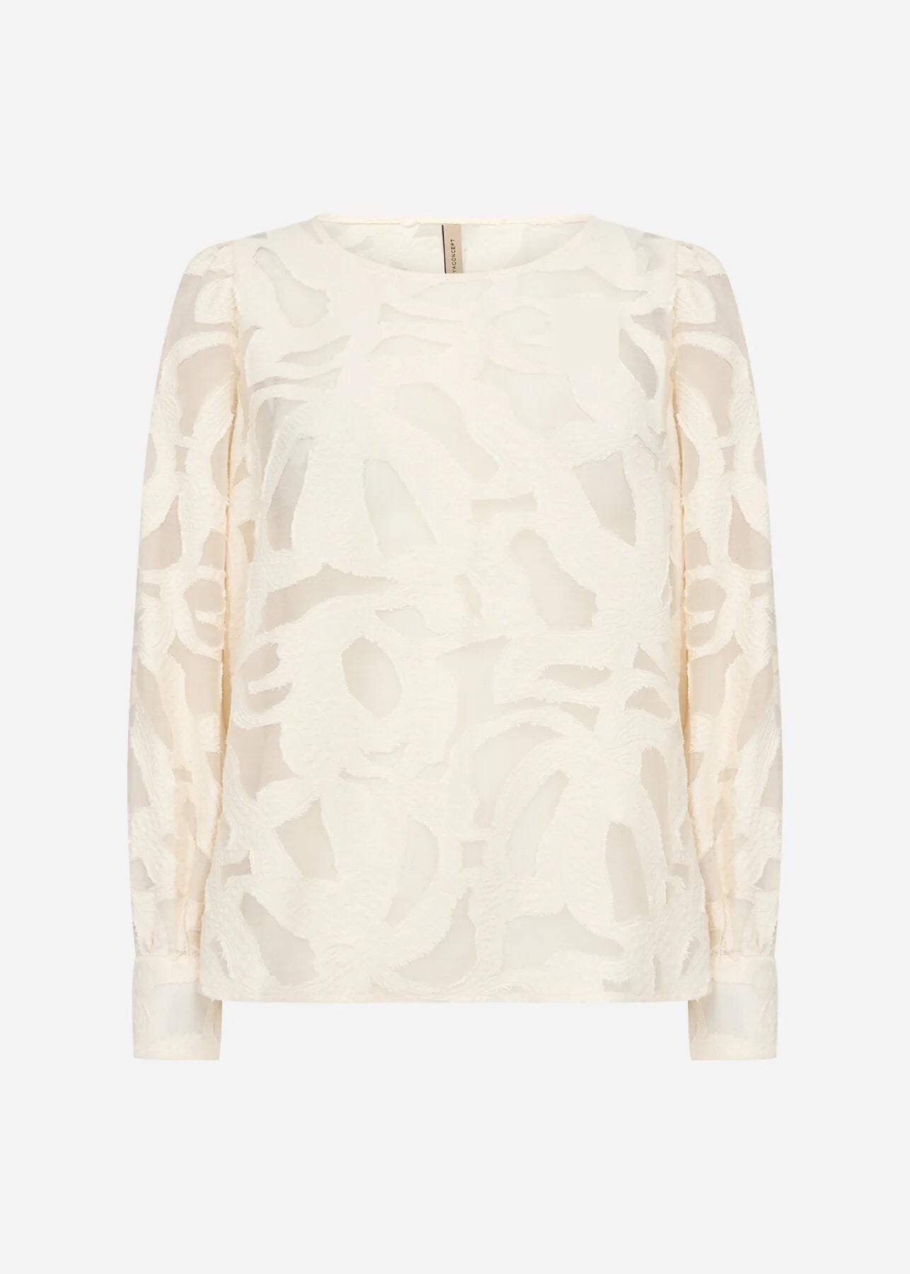 Soyaconcept Ibi Jacquard Balloon Sleeve Blouse In Cream 