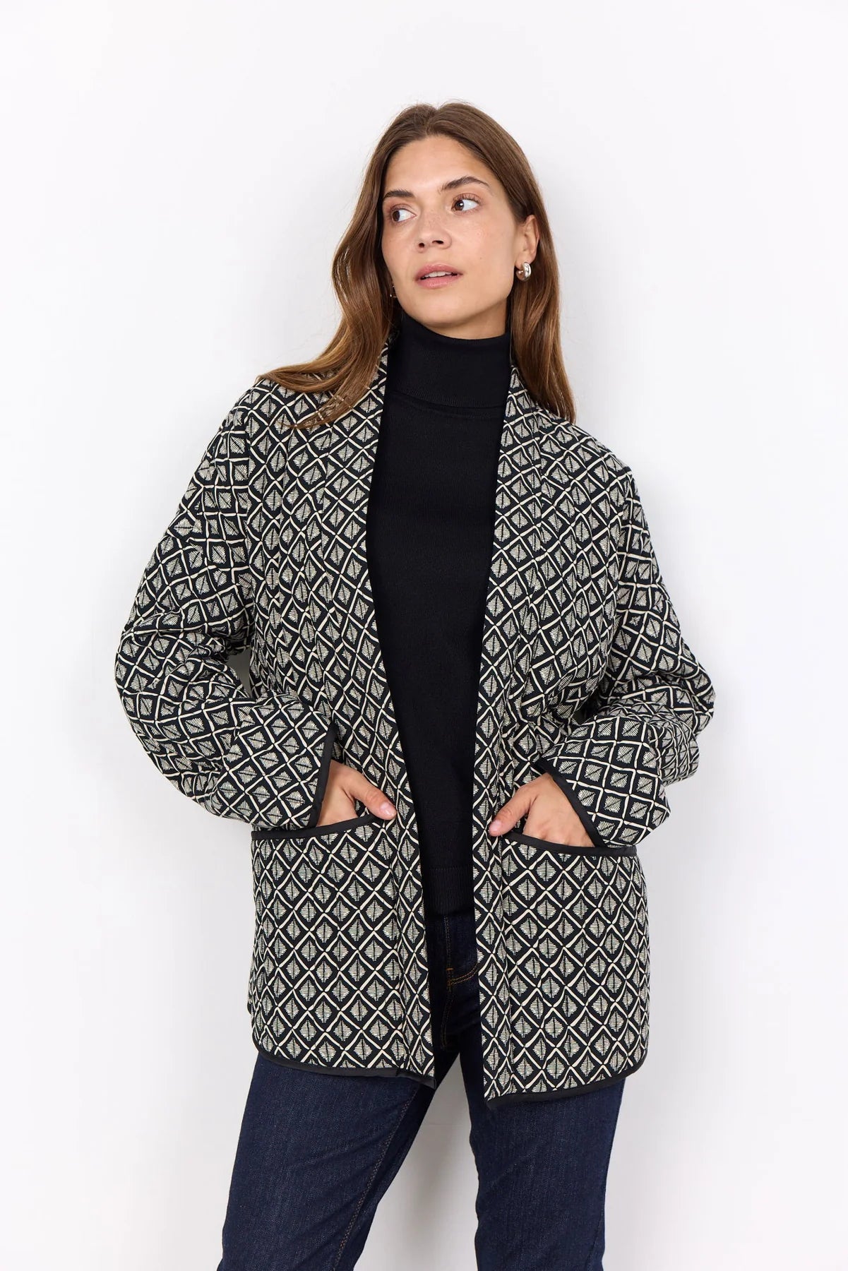 Soyaconcept Geo Print Every Day Printed Jacket With Pockets