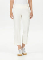Stehmann Ina23 cream cropped pull on trousers women front view