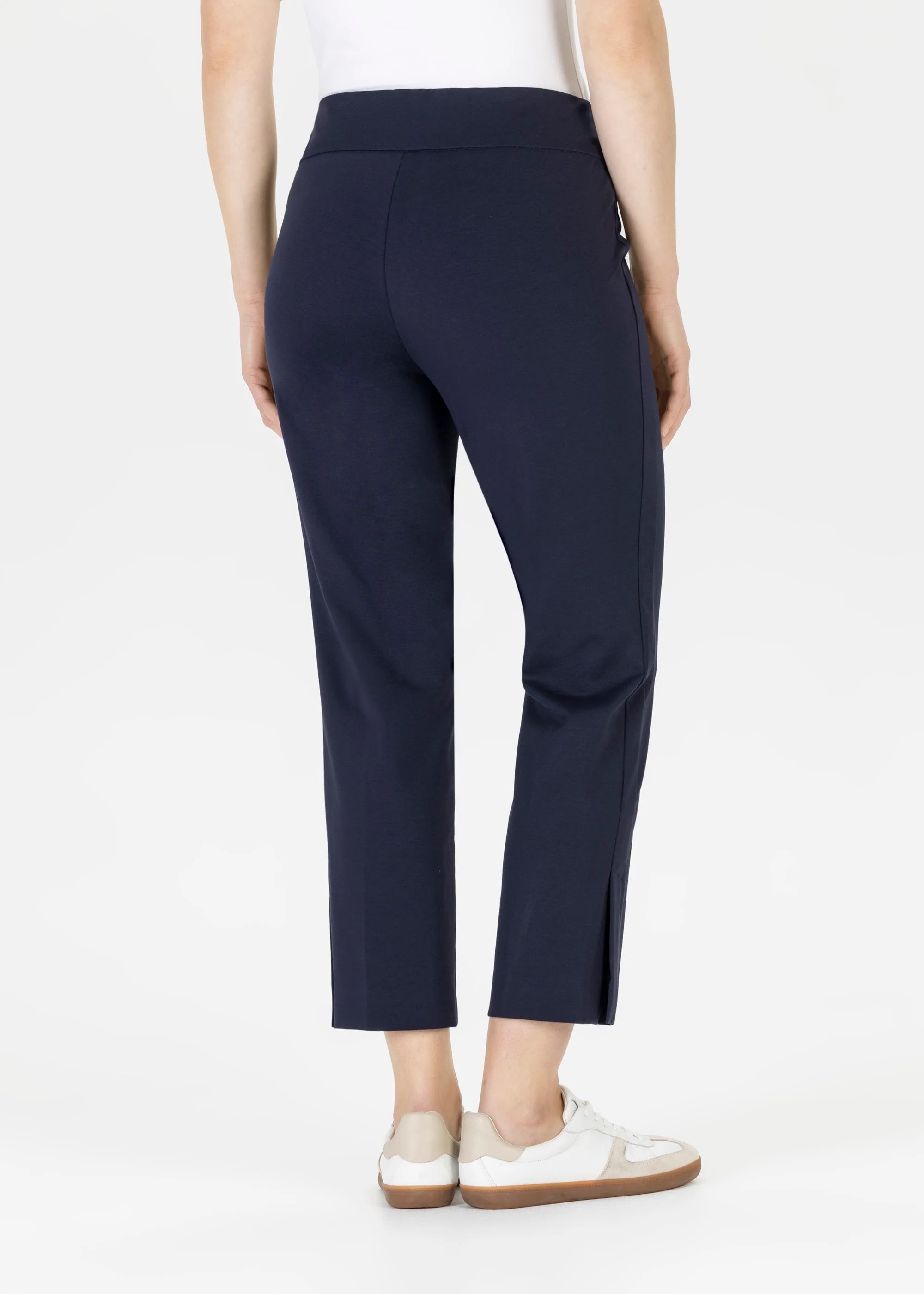 Stehmann Ina23 navy cropped stretch trousers women back view