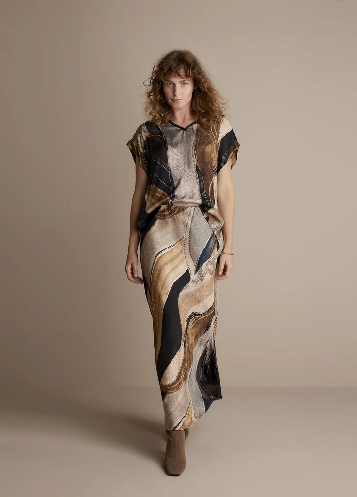 Sud Express Abstract Swirl Print Top