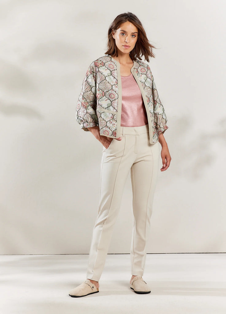 Summum Beige/Pink Jacquard Print Jacket