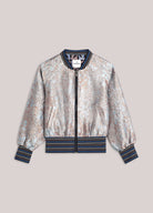 Summum jacquard print bomber jacket flat lay front view
