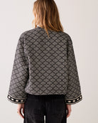 Summum jacquard kimono jacket back view cropped fit