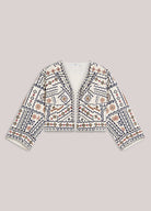 Summum geometric embroidered cropped jacket product view