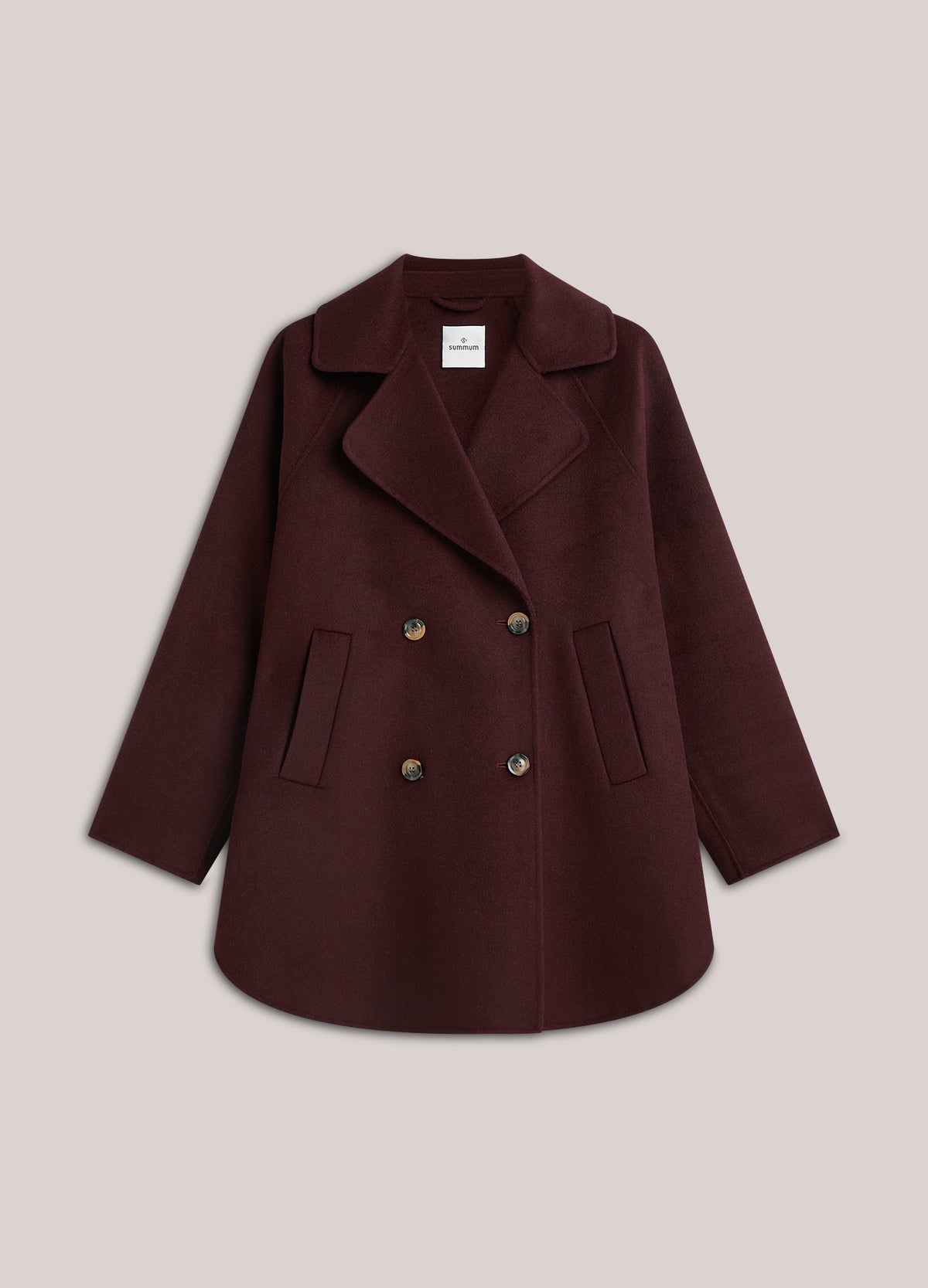 Summum burgundy double breasted wool blend coat product image