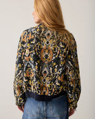 Summum multicolour jacquard bomber jacket – back model view