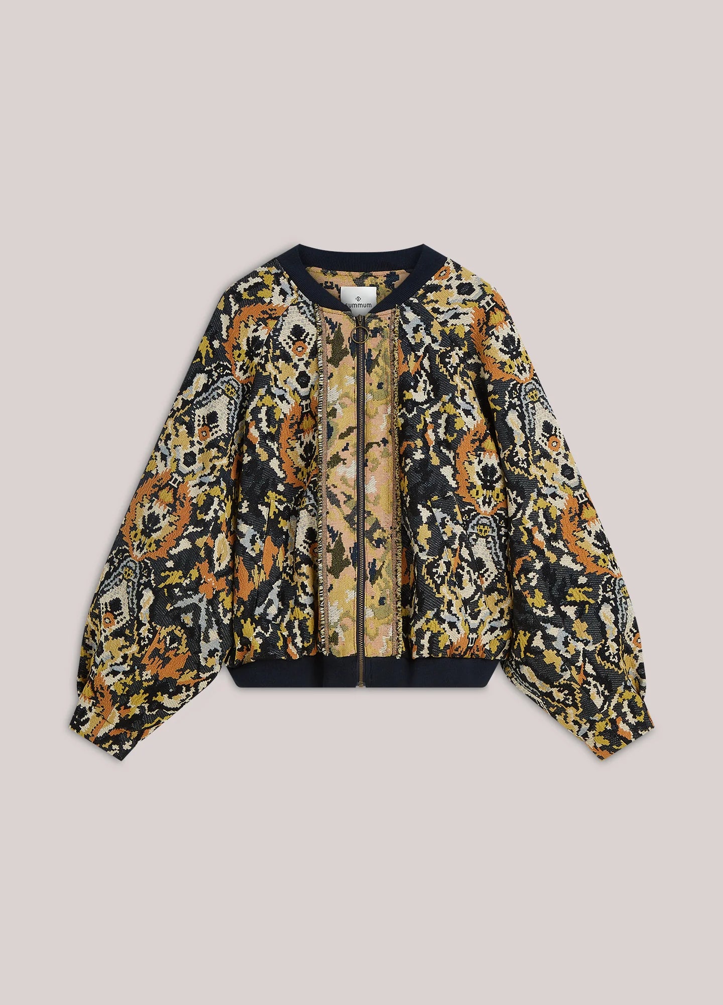 Summum multicolour jacquard bomber jacket – product-only front view