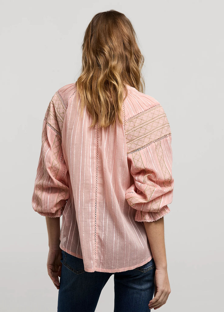 Summum Pink Voile Lace Detail Blouse From The Back