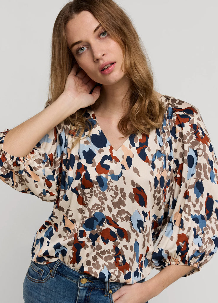 Summum Abstract Camouflage Print Top