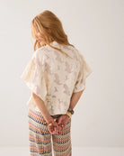 Summum cream boho peplum blouse back view