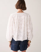Summum white sheer cotton summer blouse back view