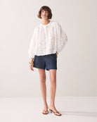 Summum 3D palm textured blouse in white 