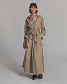 Women’s Summum sand wrap blouse styled with matching skirt