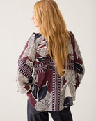 Summum burgundy printed blouse back view