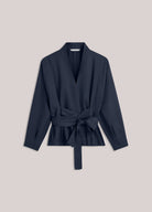 Summum navy wrap top – product-only front view