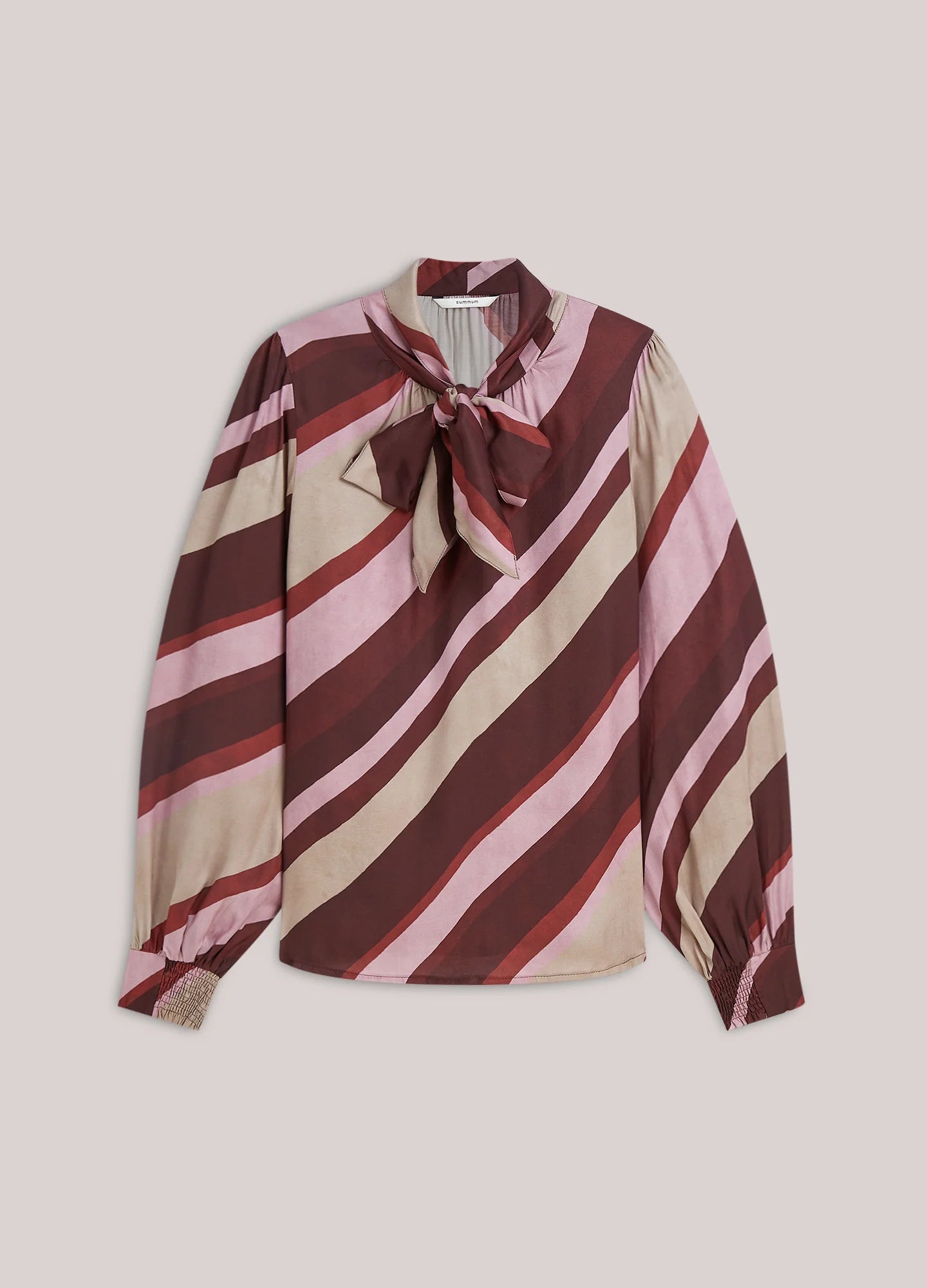 Summum women’s striped top with smocked cuffs