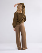 Summum Olive Wide Leg Smart Flowy Trousers