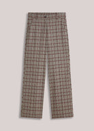 Summum burgundy grey check wide leg trousers product image