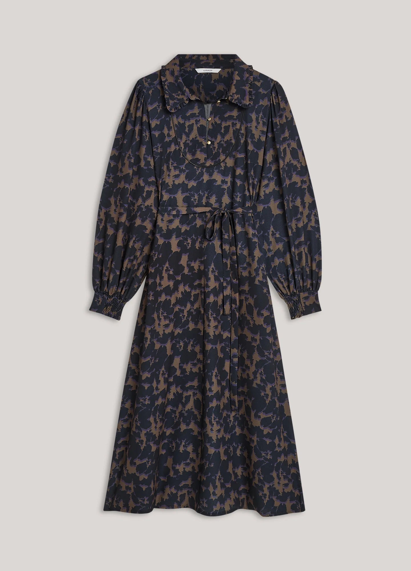 Summum long sleeve camouflage print midi dress – product view