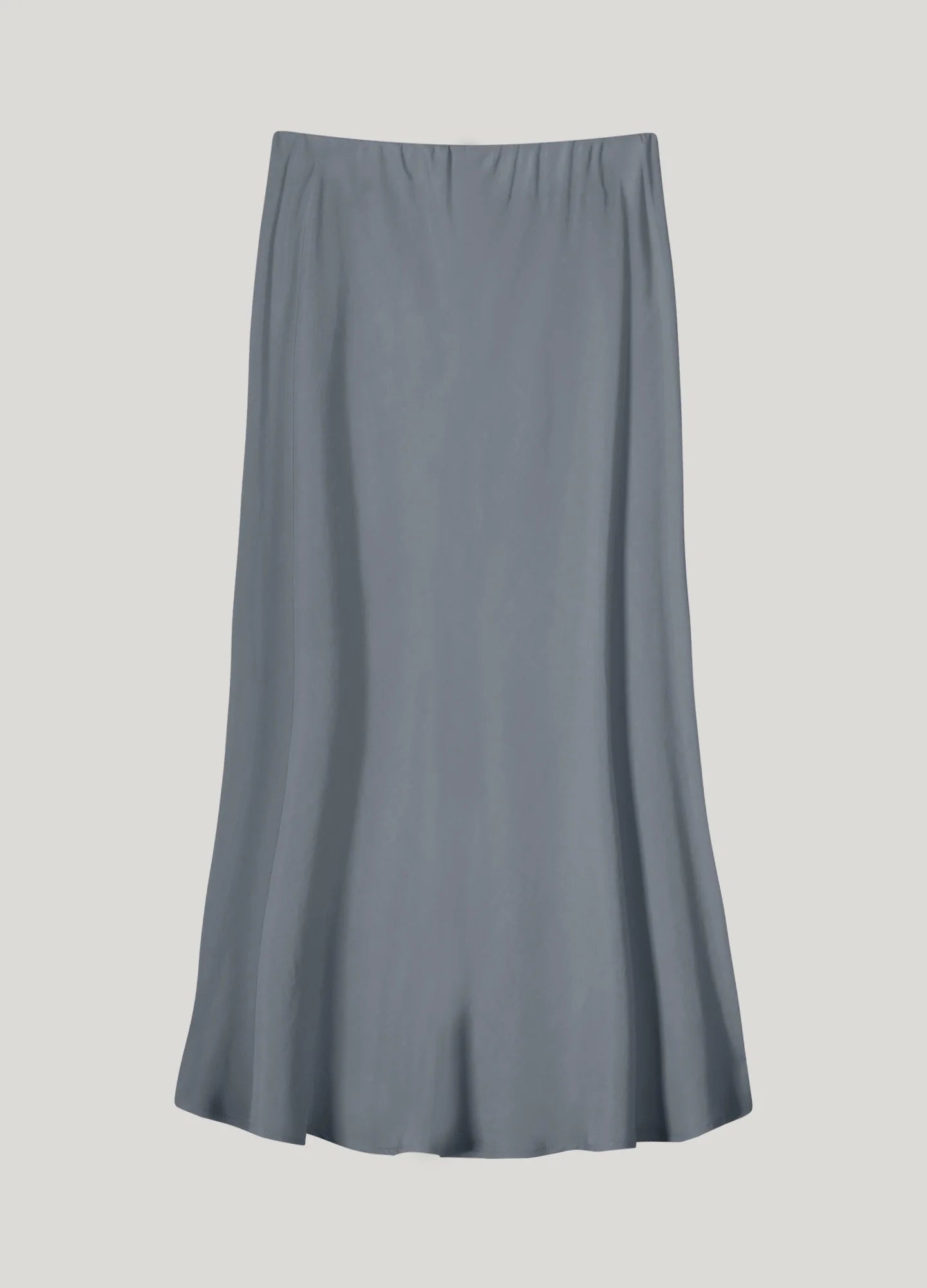 Summum Grey Bias Cut Silky Midi Skirt