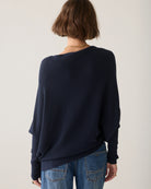 Summum navy asymmetric jumper – back model view