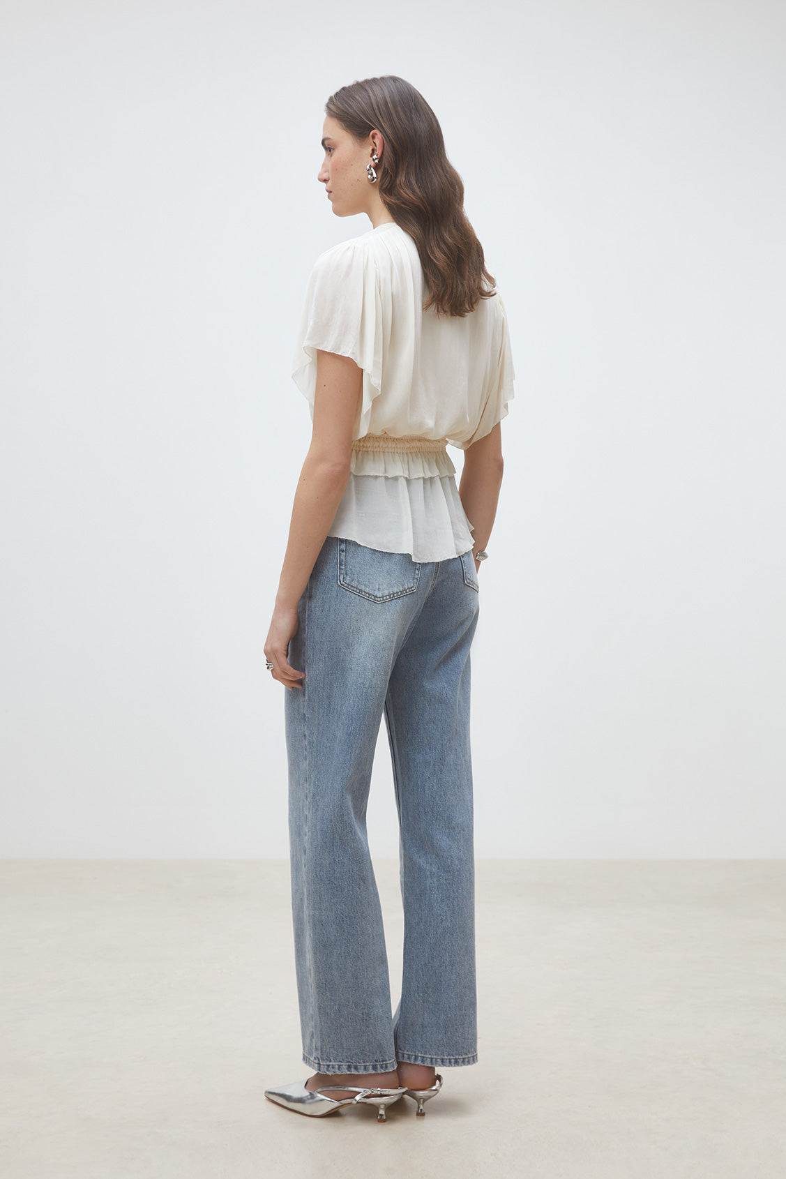 Suncoo Lalie cream cotton blouse back view