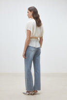 Suncoo Lalie cream cotton blouse back view