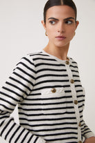 Suncoo Gabriel Black/Cream Buttoned Knitted Cardigan