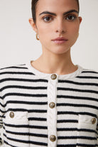 Suncoo Gabriel Black/Cream Knitted Cardigan With Pockets 