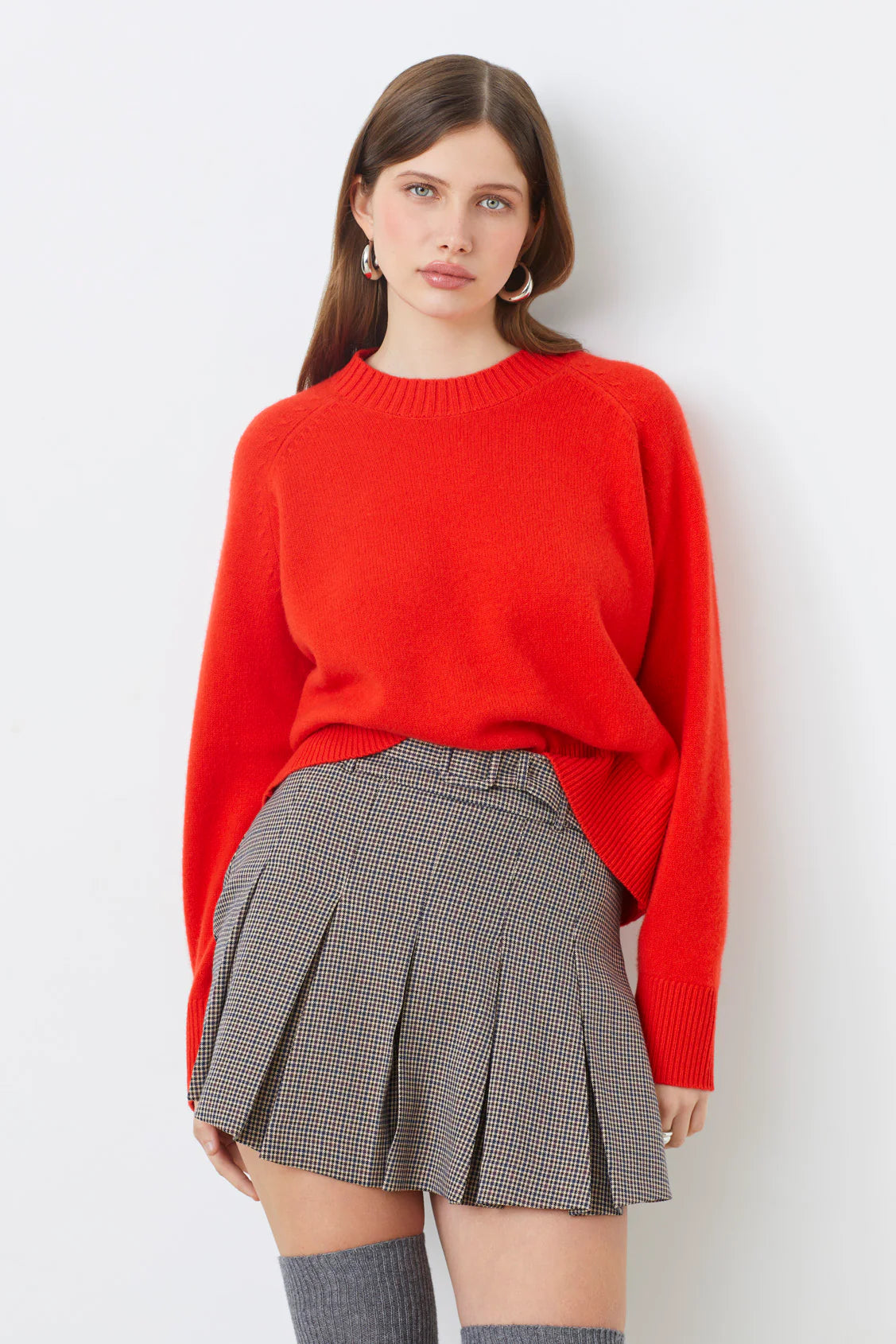 Suncoo Paulvar women’s red crew-neck jumper - front view 