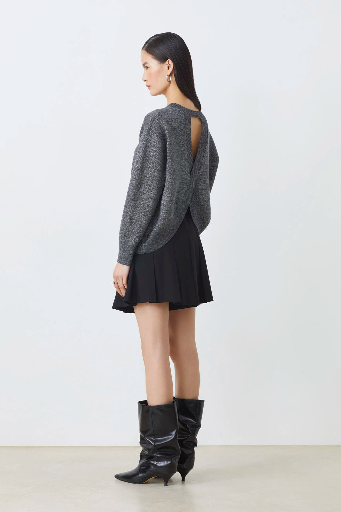 Suncoo Payeti lurex knit – side view with round neck