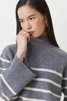 SUNCOO Stripe knit with relaxed fit and ribbed neck detail
