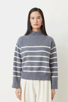 	Suncoo Palisko turtleneck jumper in grey and white stripes
