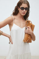 Suncoo Carlota tiered cami midi dress cream side profile