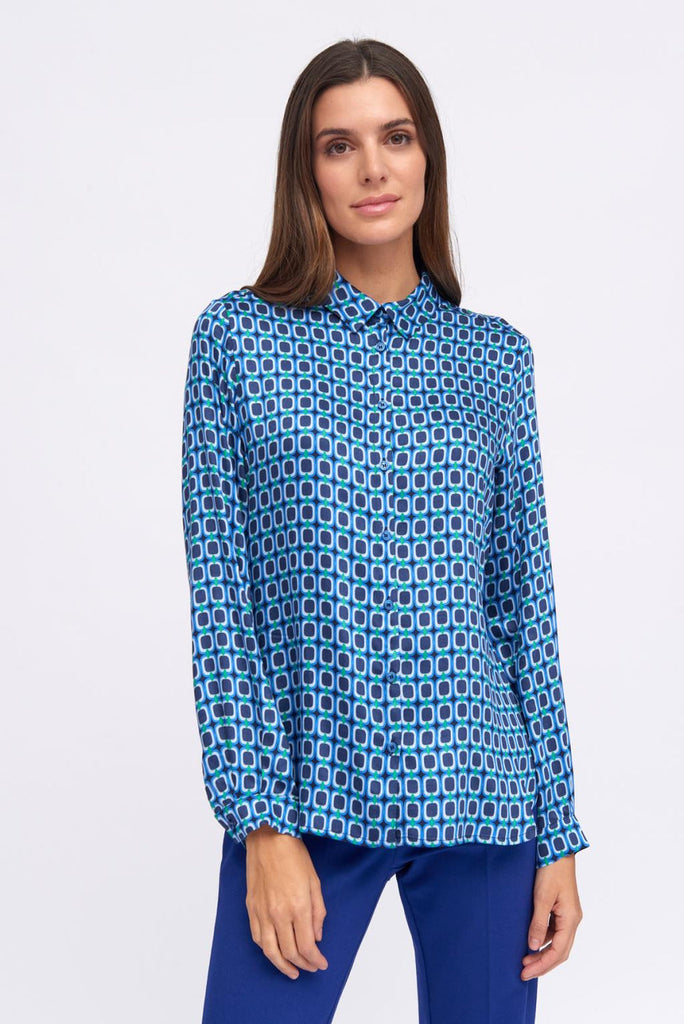 Tinta Cansu Blue Geometric Print Shirt