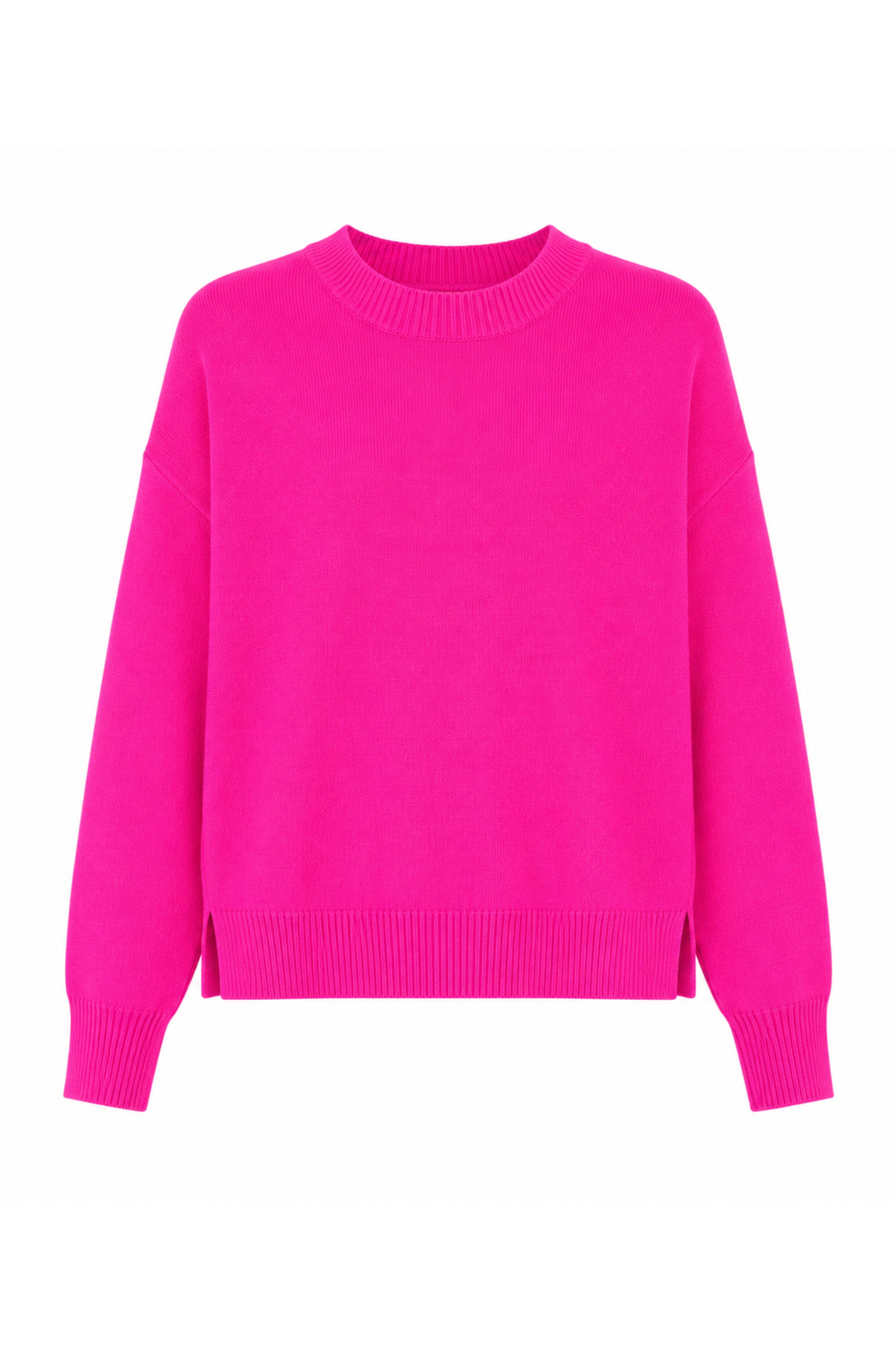 Twins Aurora neon pink crew neck jumper front product view
