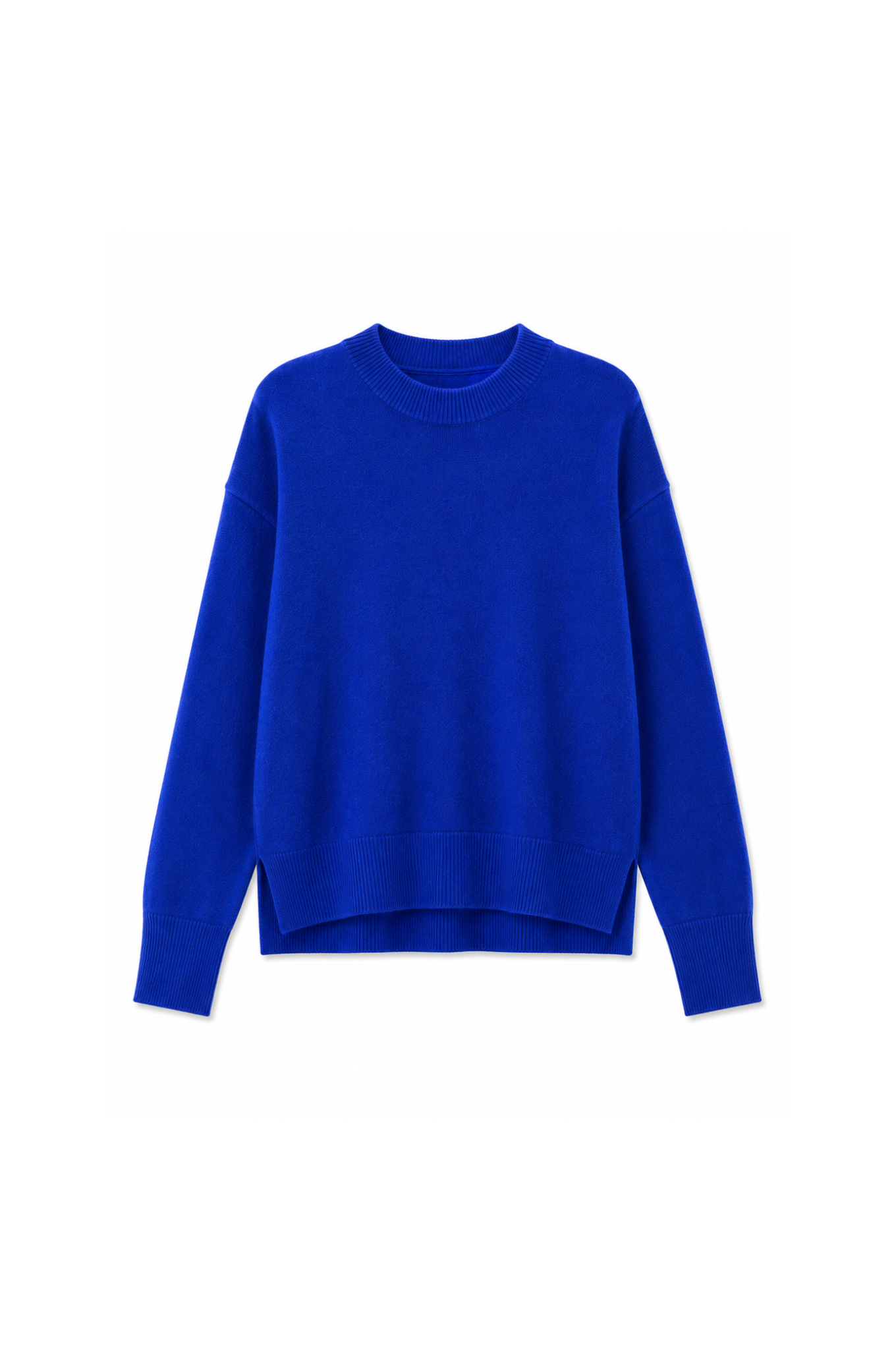 Twins Aurora cobalt blue crew neck jumper front product view