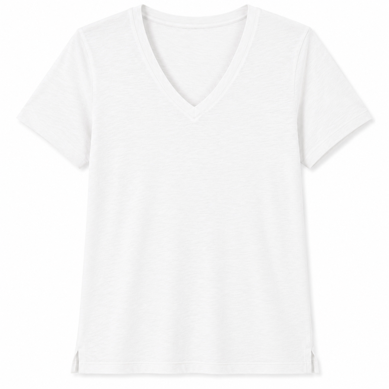 Twins Kings white short sleeve cotton V-neck T-shirt product view