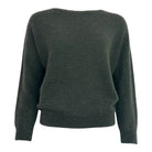 Twins Sanibel forest green alpaca blend boat neck jumper product view
