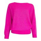 Twins Sanibel neon pink alpaca blend boat neck jumper front view