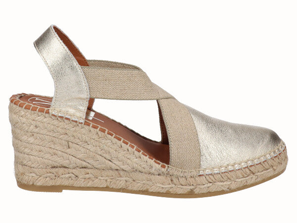 Viguera Metallic Closed Toe Espadrille Sandals  From The Side