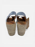Back view blue espadrille wedges slingback strap Viguera