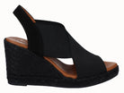 Viguera black espadrille wedge sandal side view