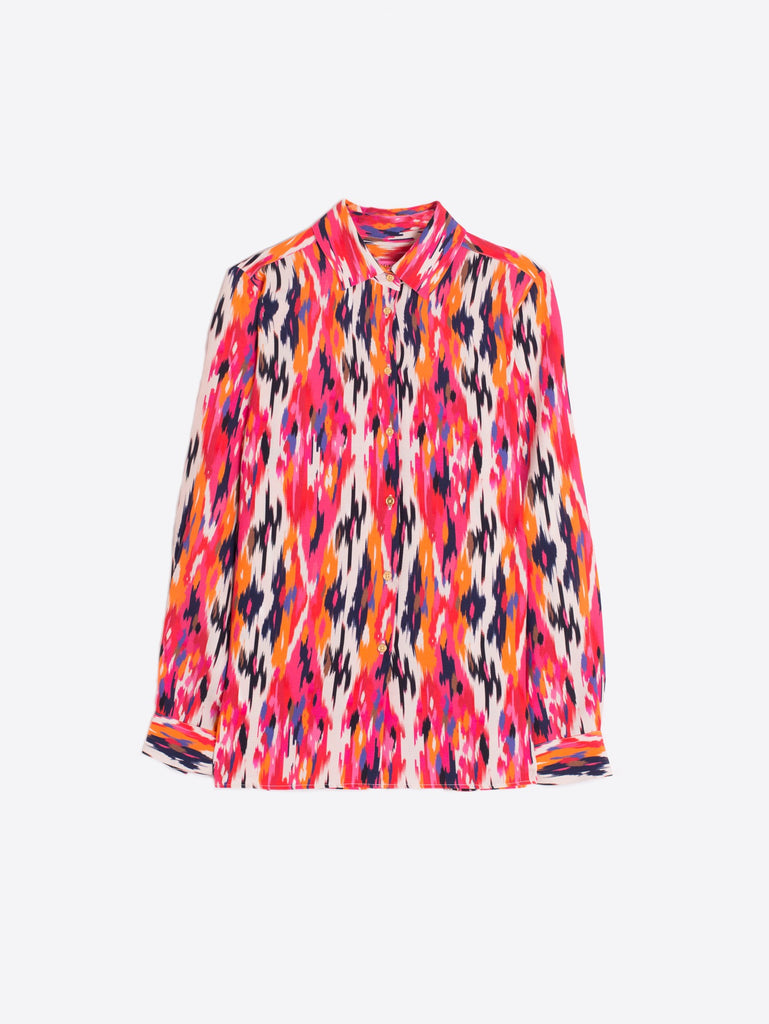 Vilagallo Irina Orange/Pink Ikat Print Shirt