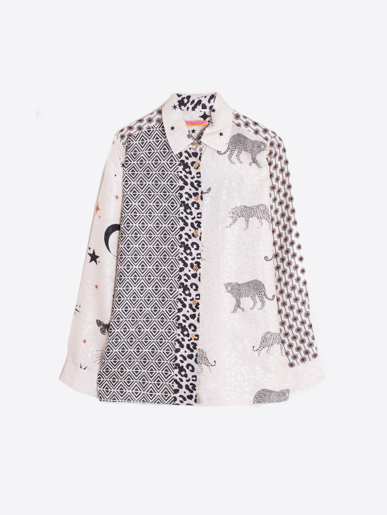 Vilagallo Irina Patchwork Print Shirt