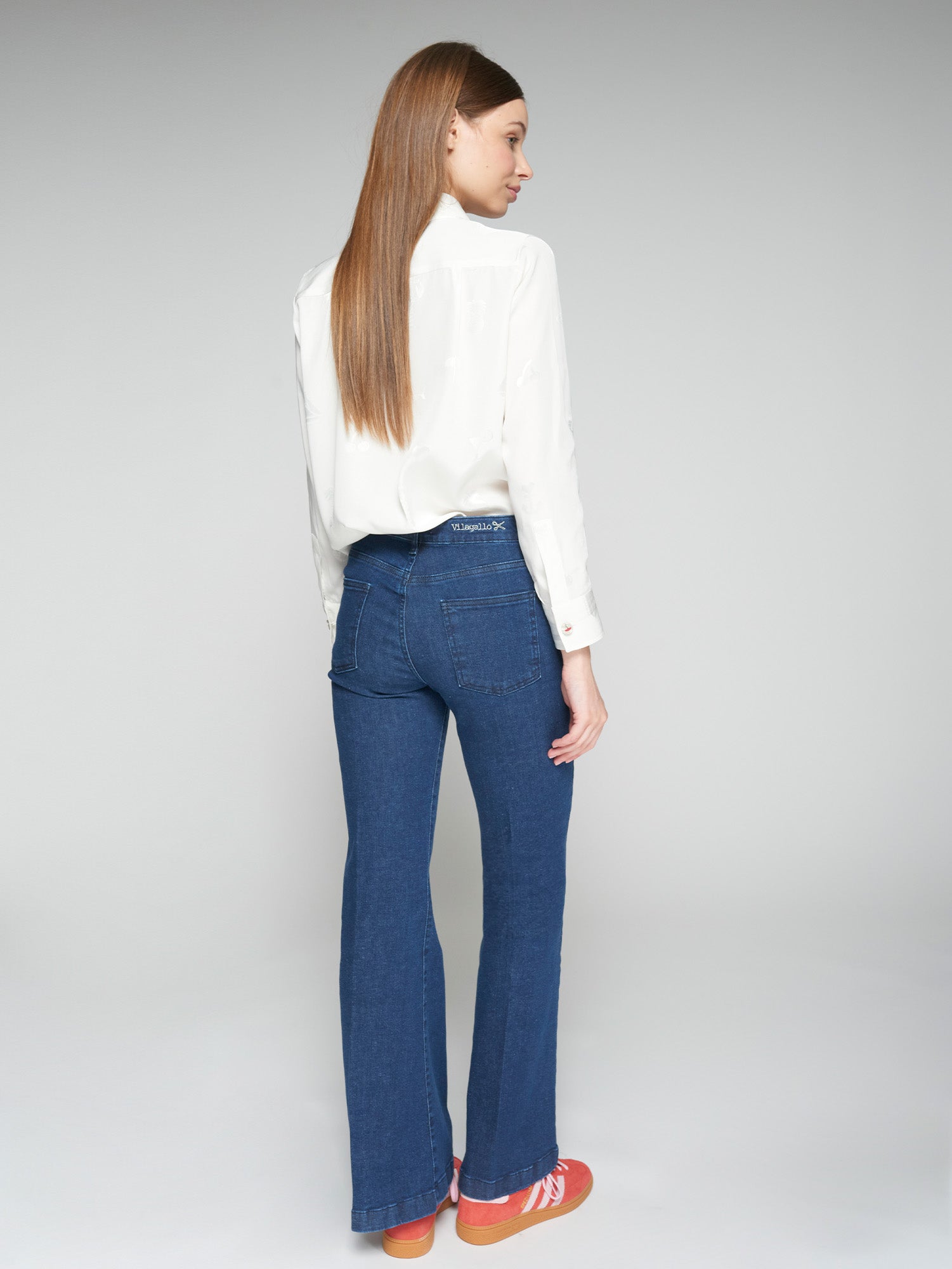 Vilagallo Mid Blue Slim Leg Jeans From The Back