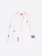 Vilagallo Cream Summer Fiesta Single Breasted Smart Funky Blazer